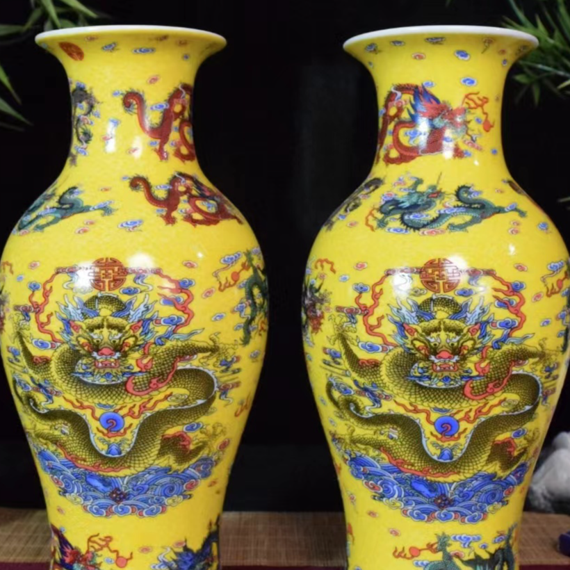 【精选】家居精美 龙纹瓶 流水摆件1