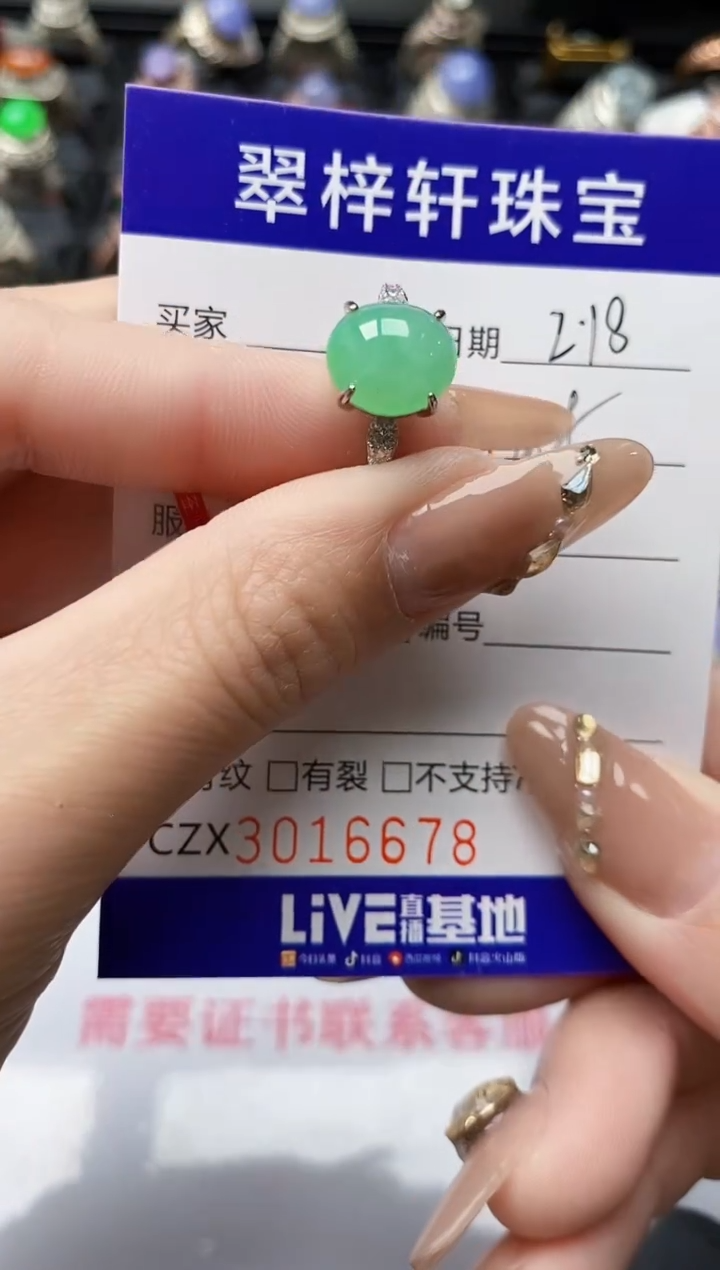 【闪购商品】翡翠戒指银S925镶嵌/6678
