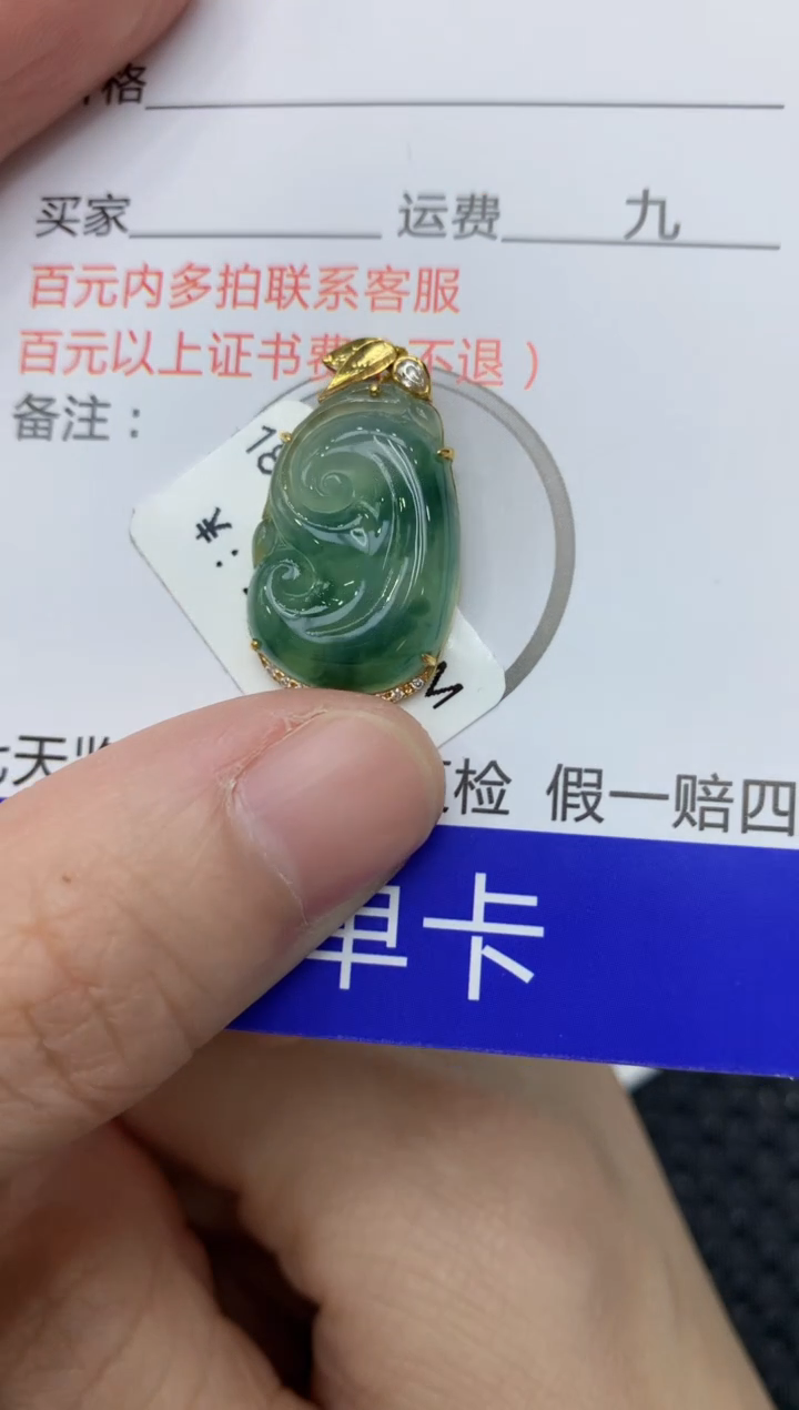 【闪购商品】翡翠颈饰18K金镶嵌11111111