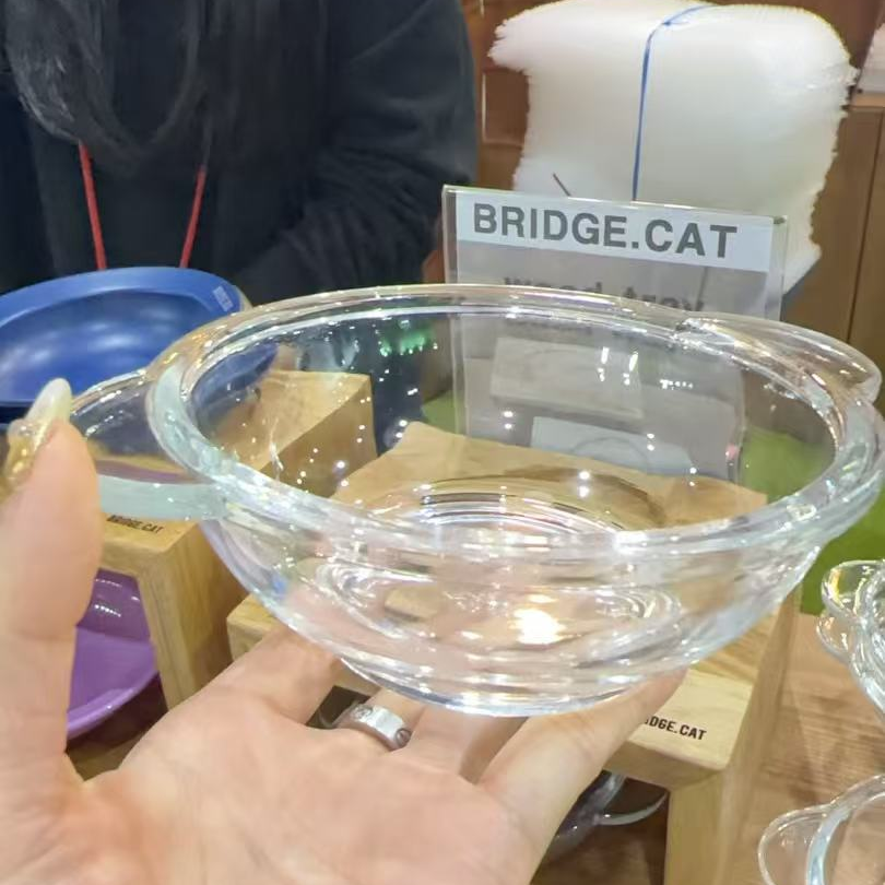 小韩BRIDGE宠物透明碗双耳碗