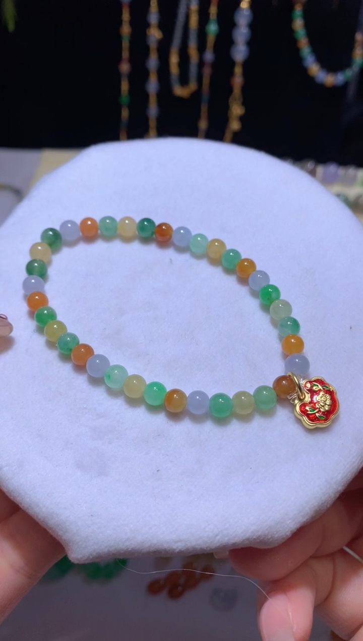 【闪购商品】定制翡翠未镶嵌4.9*马卡龙色系手串2980+298