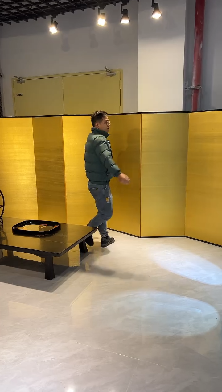 金箔 六折屏风 大漆漆器大漆漆器