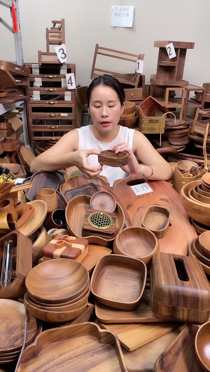  南美胡桃木无盖牙线盒