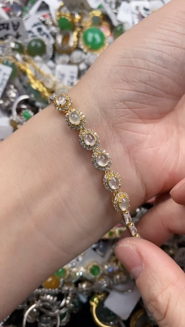 银S925镶嵌戒指翡翠13-13-13  2