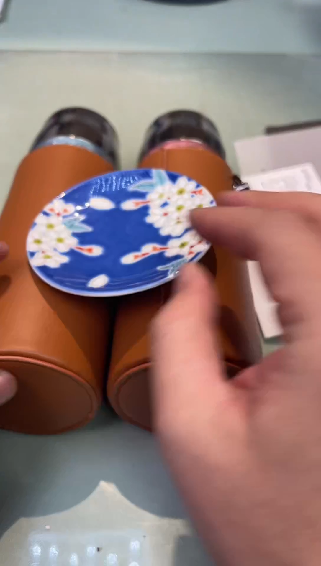 【闪购商品】瓷片皮套钛杯           