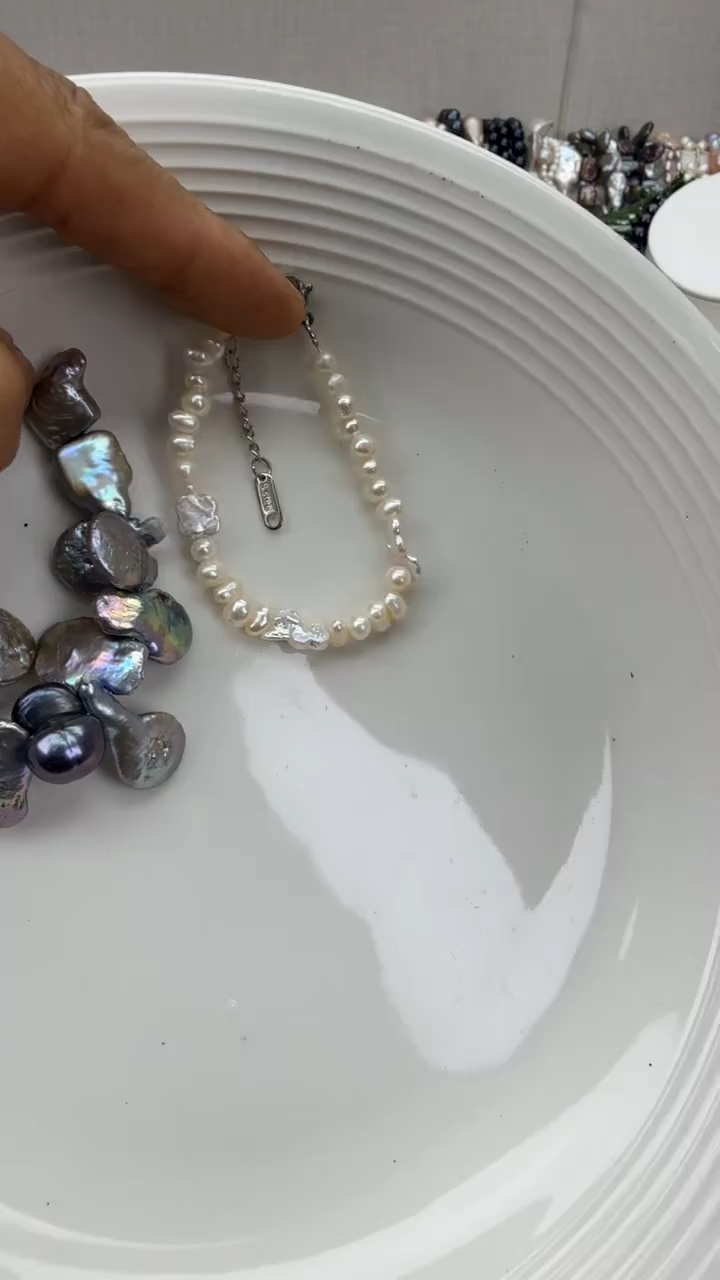 颈饰银S925镶嵌淡水珍珠1