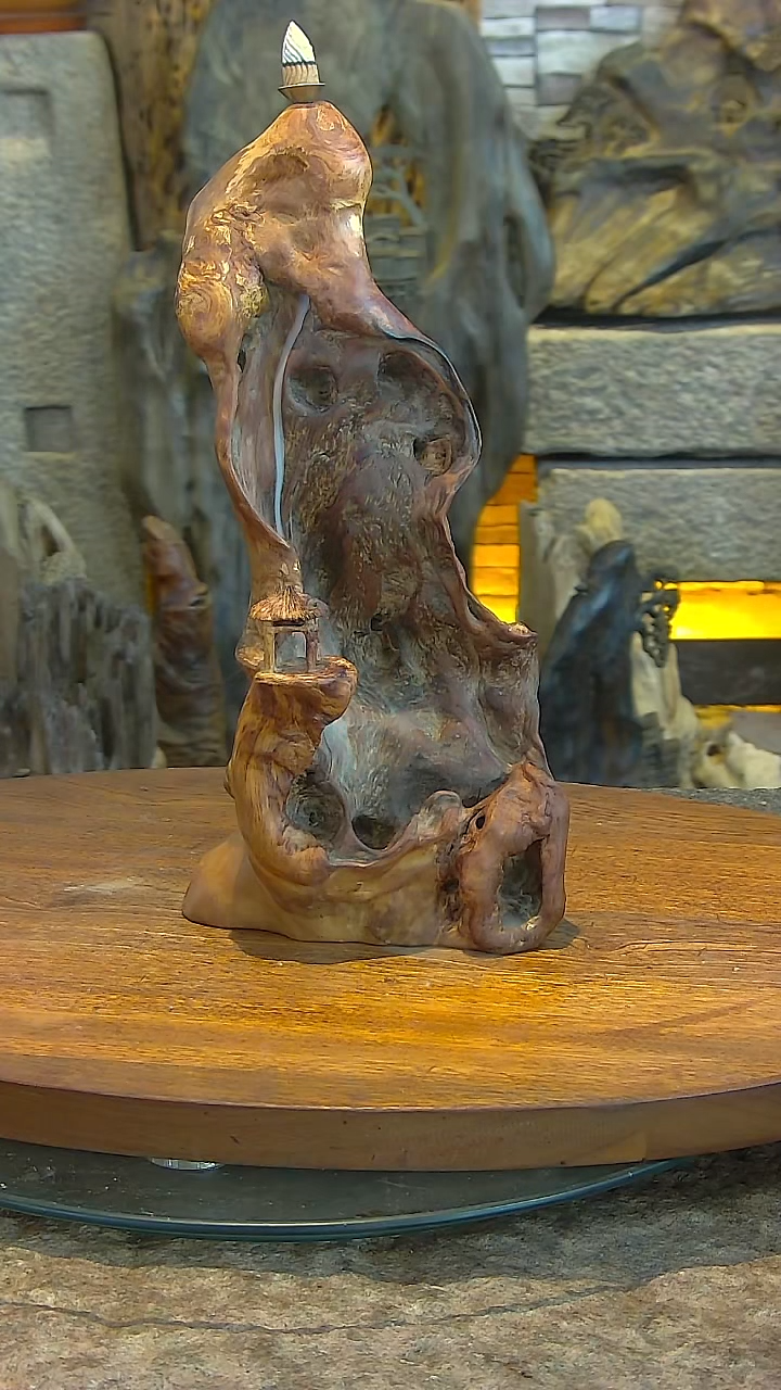 木优****材乌珠木山水摆件