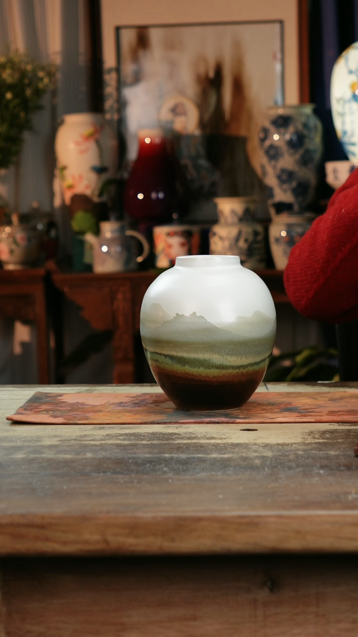 【闪购商品】瓷片景德镇纯手工釉下彩精品花瓶