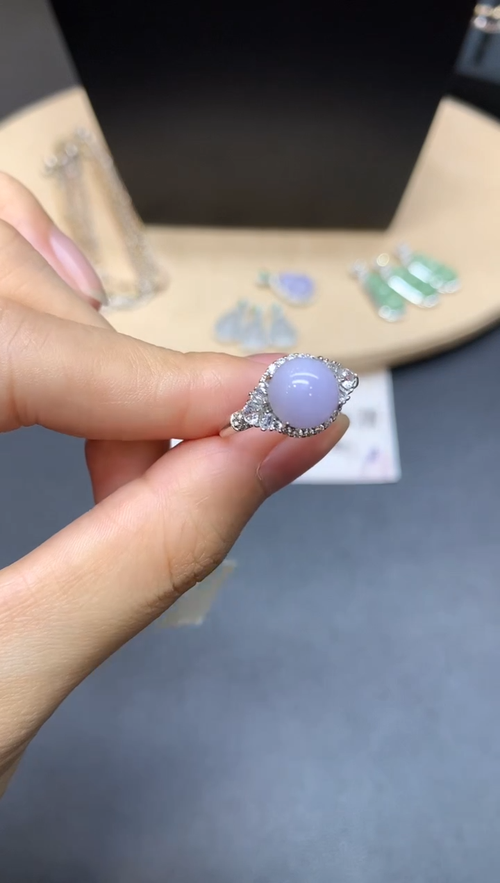 【闪购商品】翡翠戒指银S925镶嵌蛋面【无服务费】