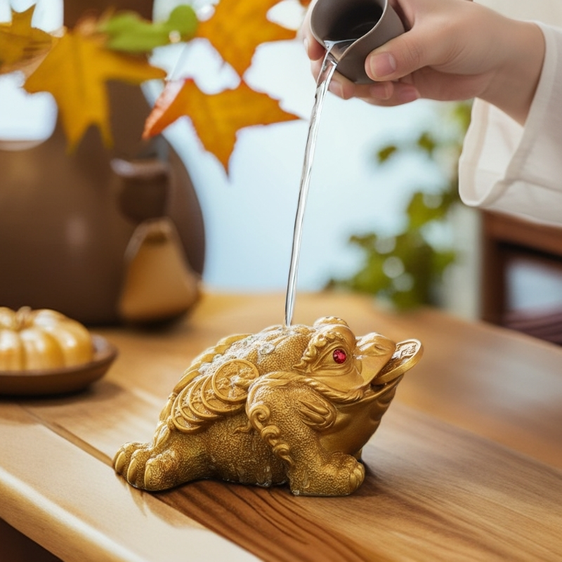 【旺】招财三足金蟾变色茶宠