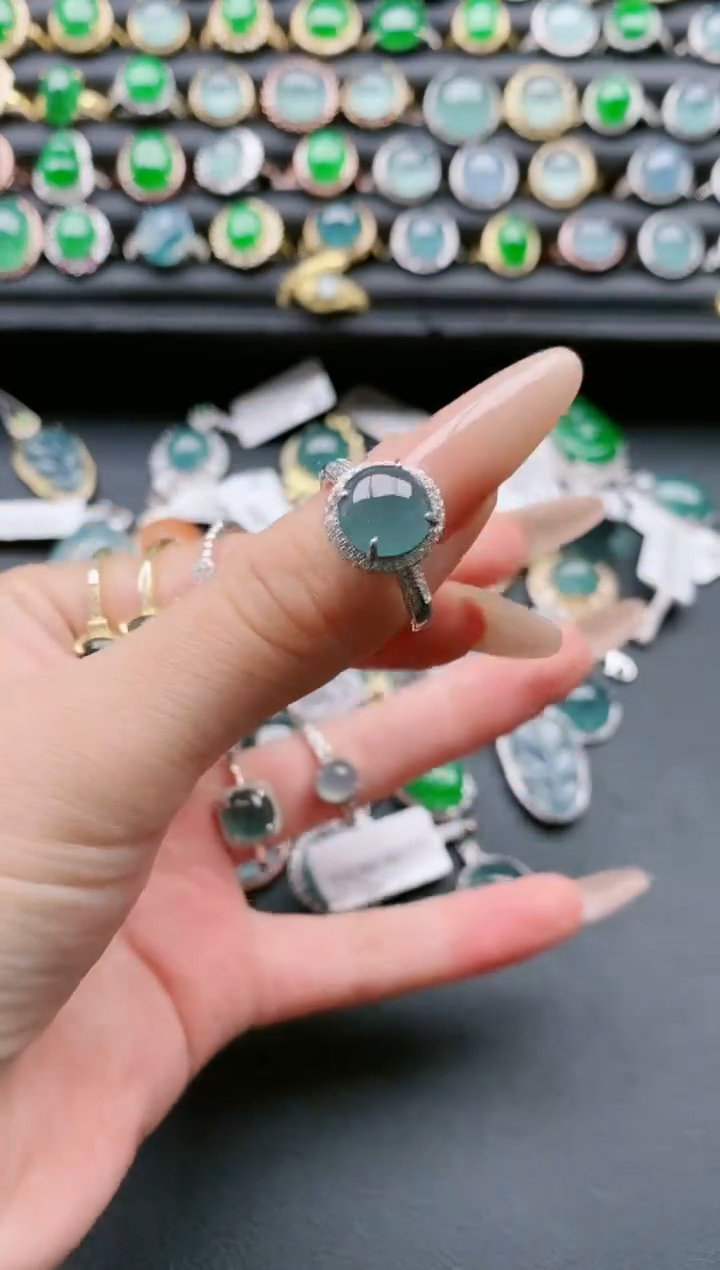 【闪购商品】翡翠戒指银S925镶嵌11111