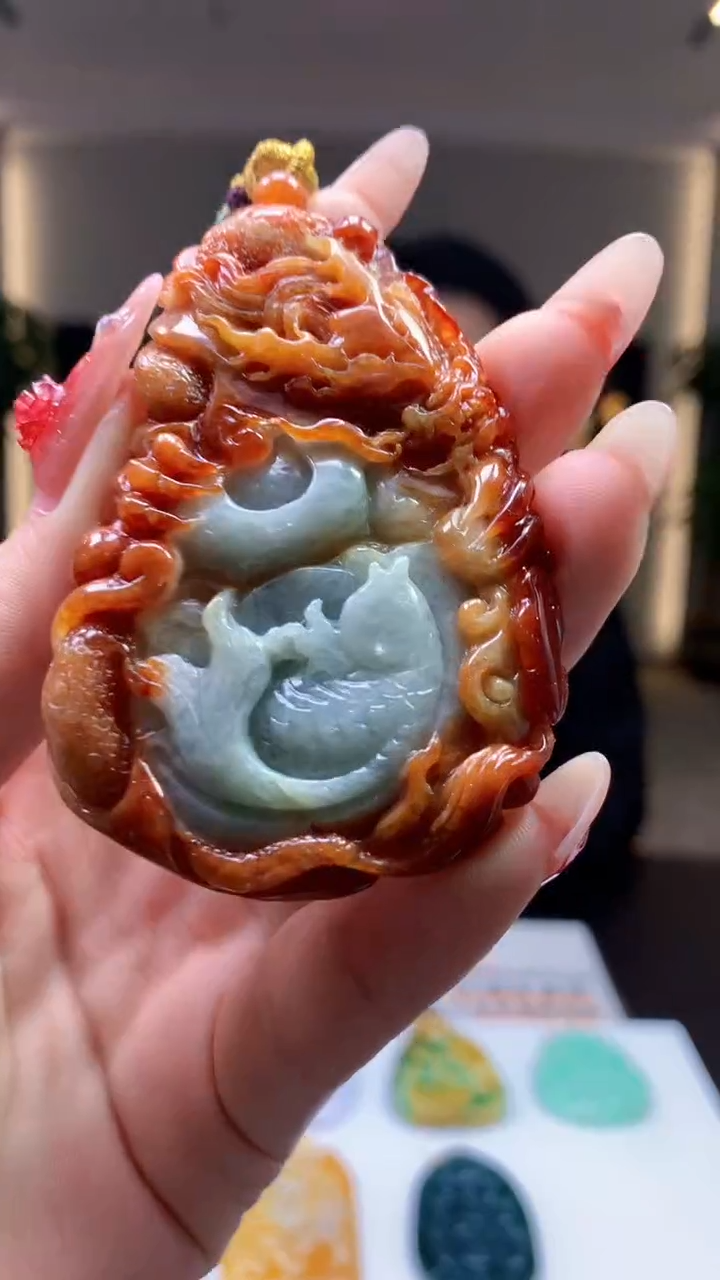 【闪购商品】定制翡翠未镶嵌1083ry-毛货挂件17