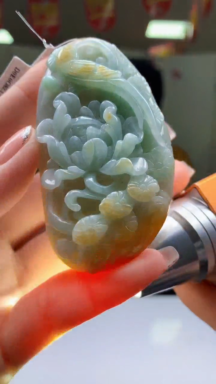 【闪购商品】定制翡翠未镶嵌1057ry-毛货挂件34