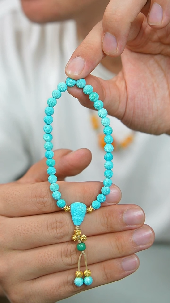 【闪购商品】绿松石手链18K金镶嵌高货绿松新年福利GG/1