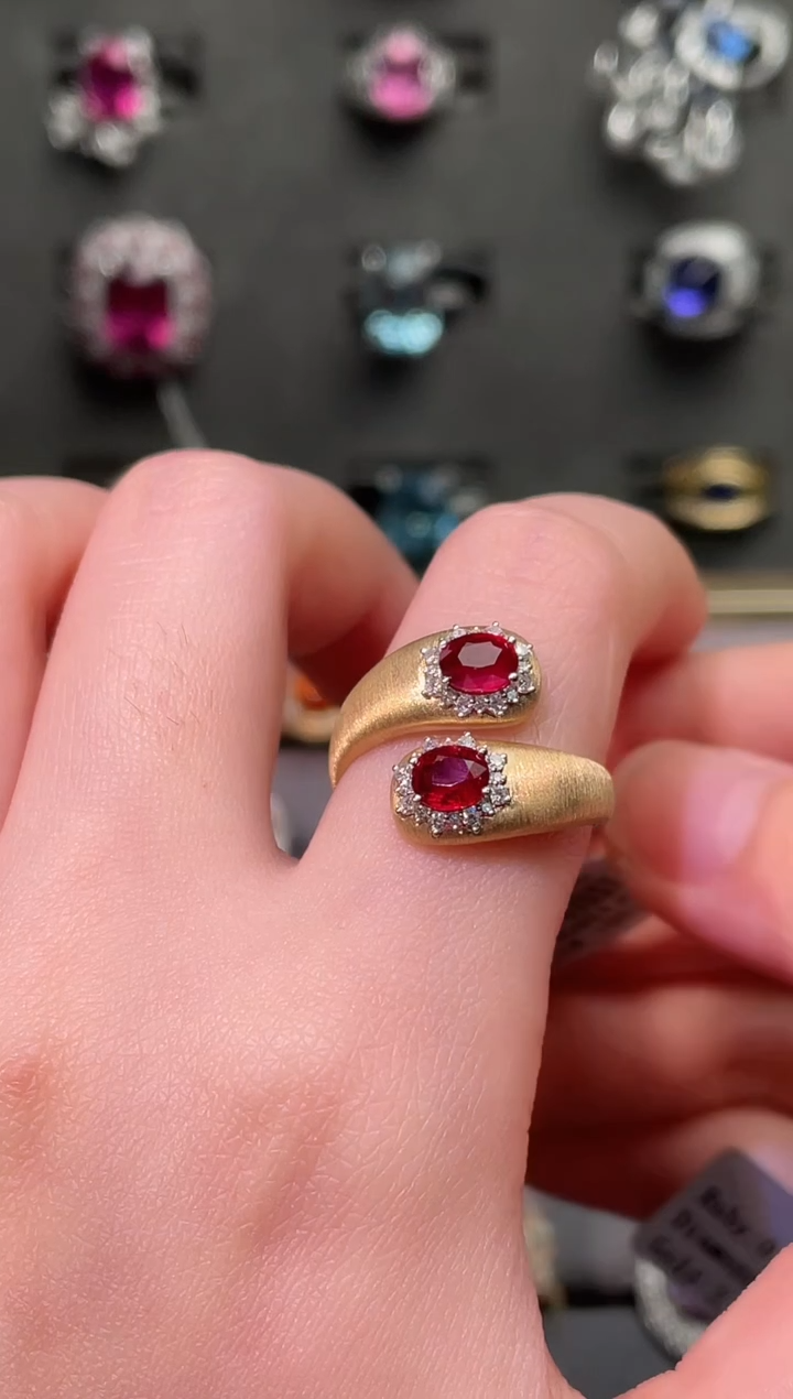 红宝石戒指18K金镶嵌/莫桑比克/无烧鸽血红/1.18ct