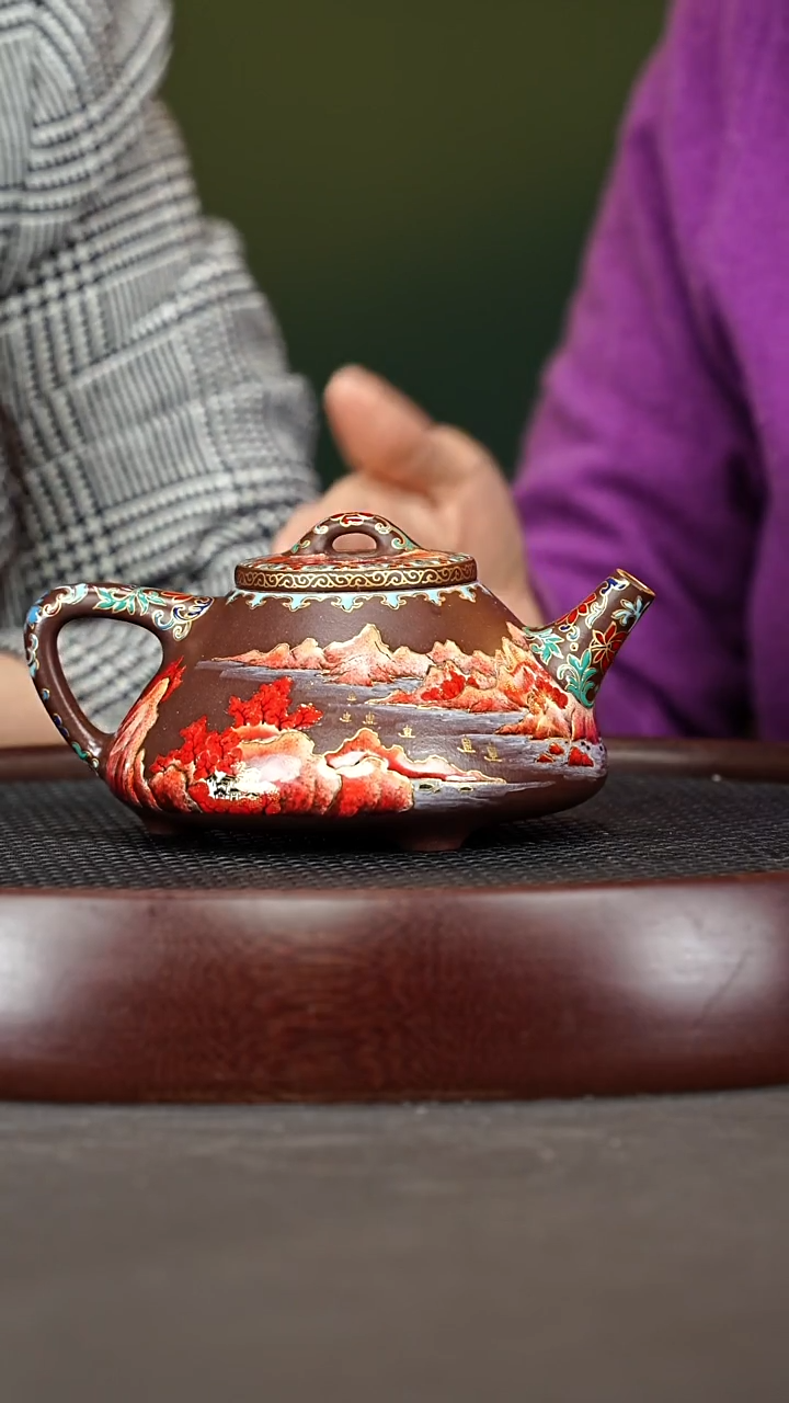茶壶紫砂85ZLM子冶石瓢 珐琅彩