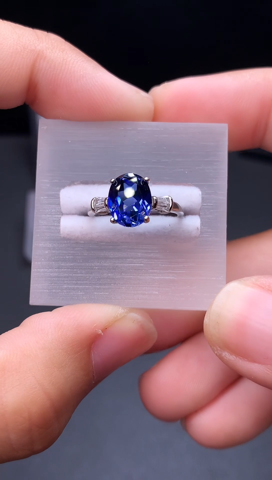 戒指蓝宝石银S925镶嵌11