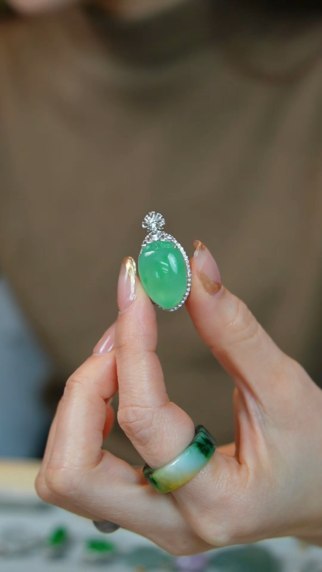 【闪购商品】翡翠挂件18K金镶嵌72号-吊坠/姿/2