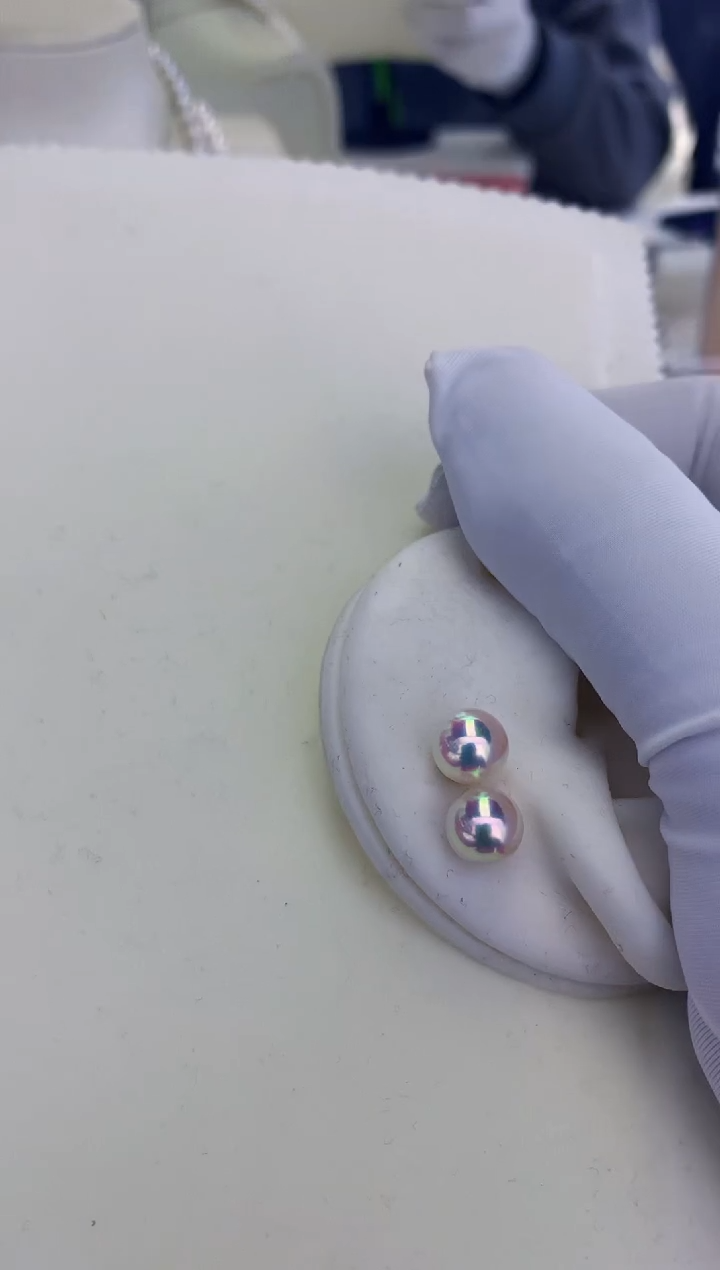 【岛主珍珠】海水珍珠8-8.5mm素钉白色极光天女品质经典百搭