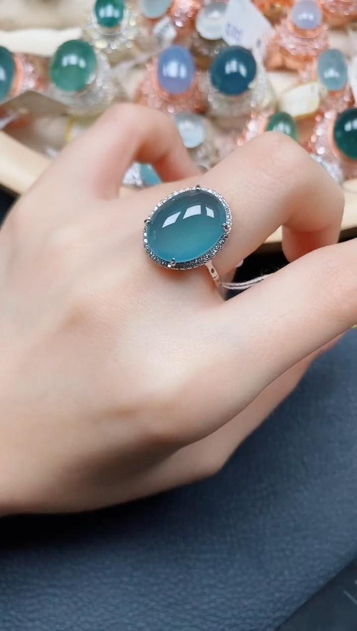 【闪购商品】翡翠戒指银S925镶嵌翡翠