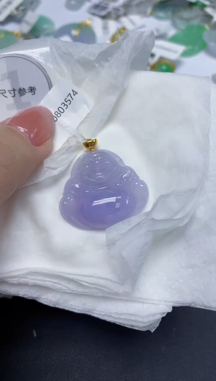 颈饰18K金镶嵌翡翠天然缅甸翡翠A货多样性发一件