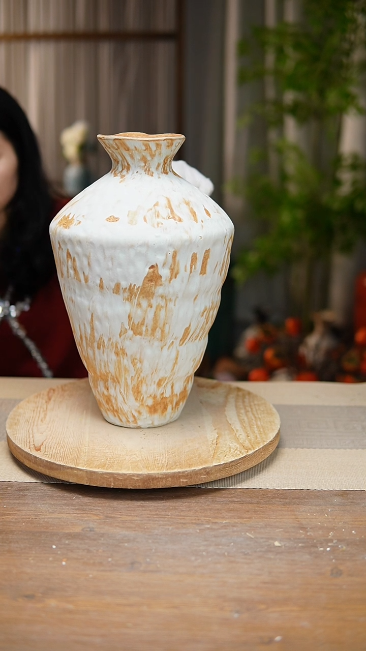 【闪购商品】陶瓷 花器诧寂黄高脚