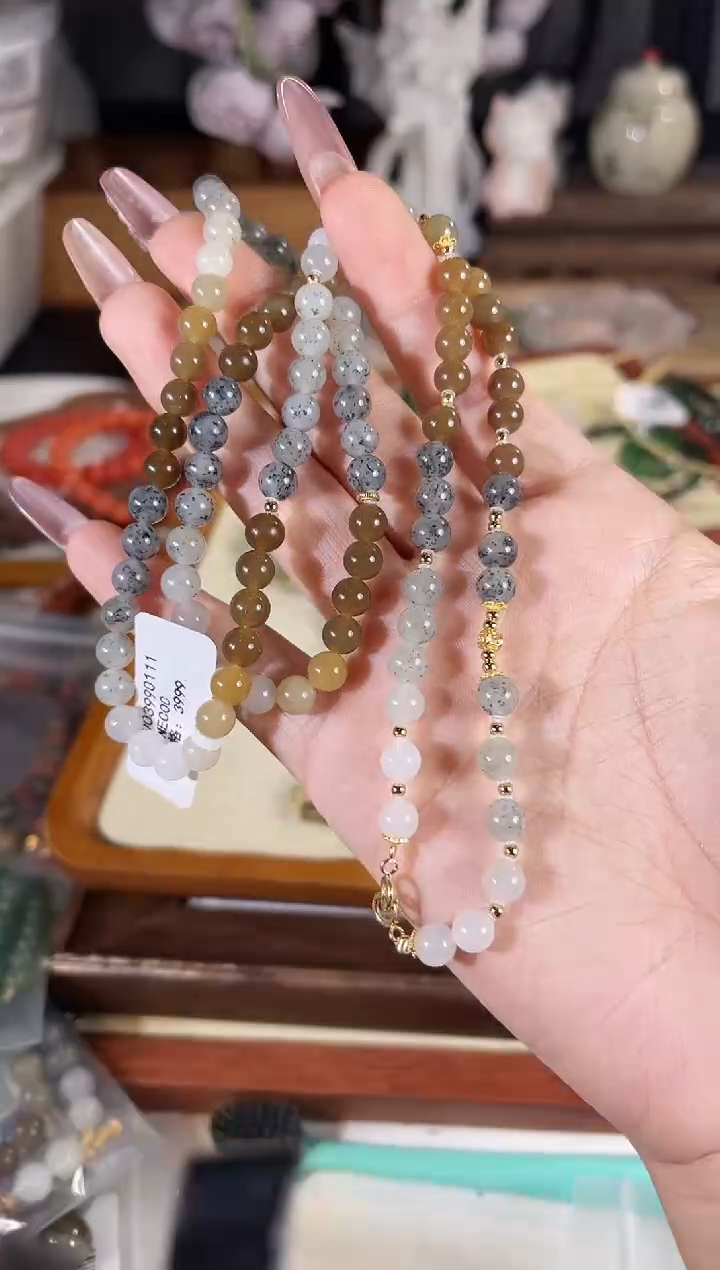 项链银S925镶嵌和田玉多样性发其一孤品默认微瑕