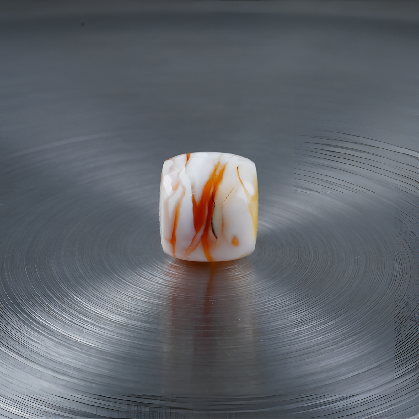 橘金漆白沁色虎皮纹直切尺寸8.4*7.5mm天然琥珀蜜蜡文玩配饰
