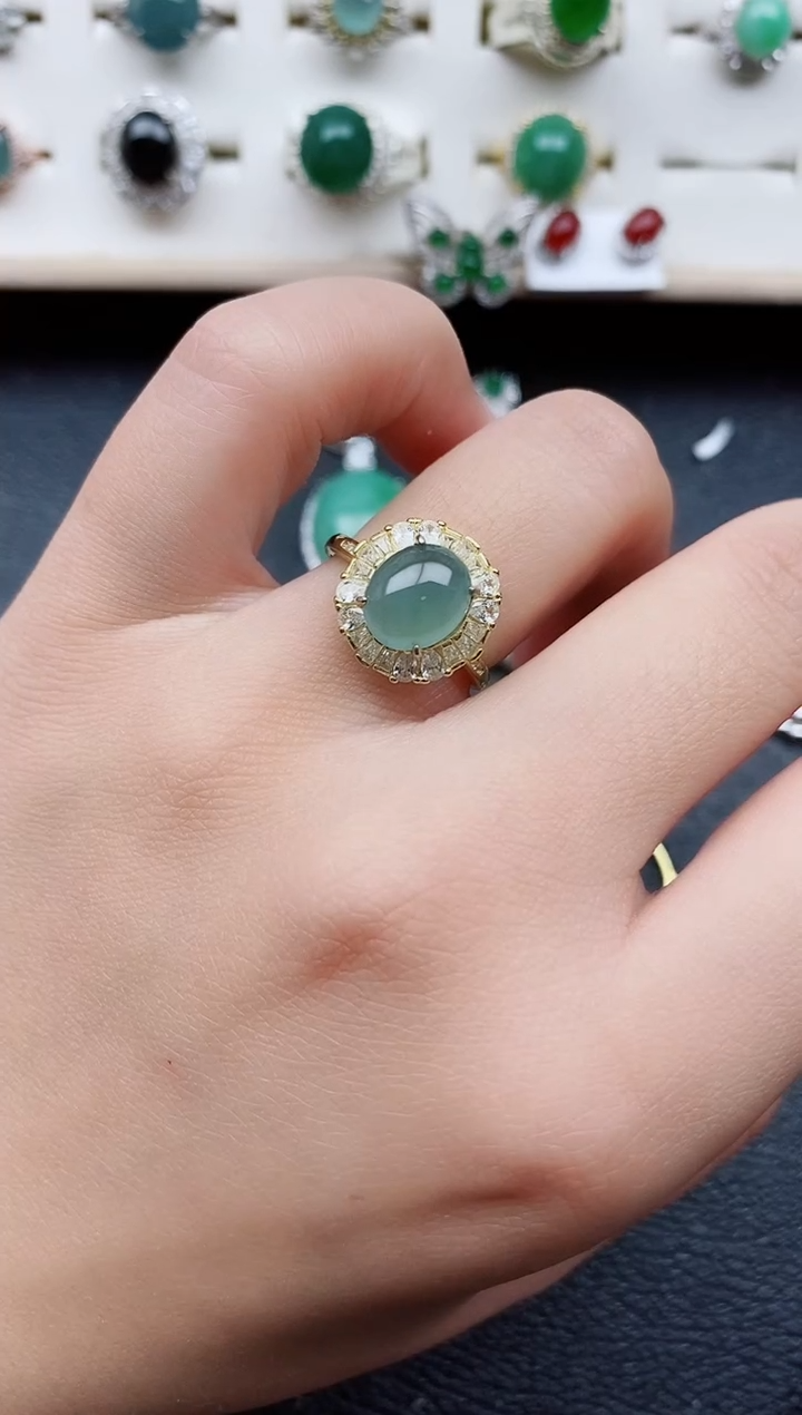 【闪购商品】翡翠戒指银S925镶嵌11111