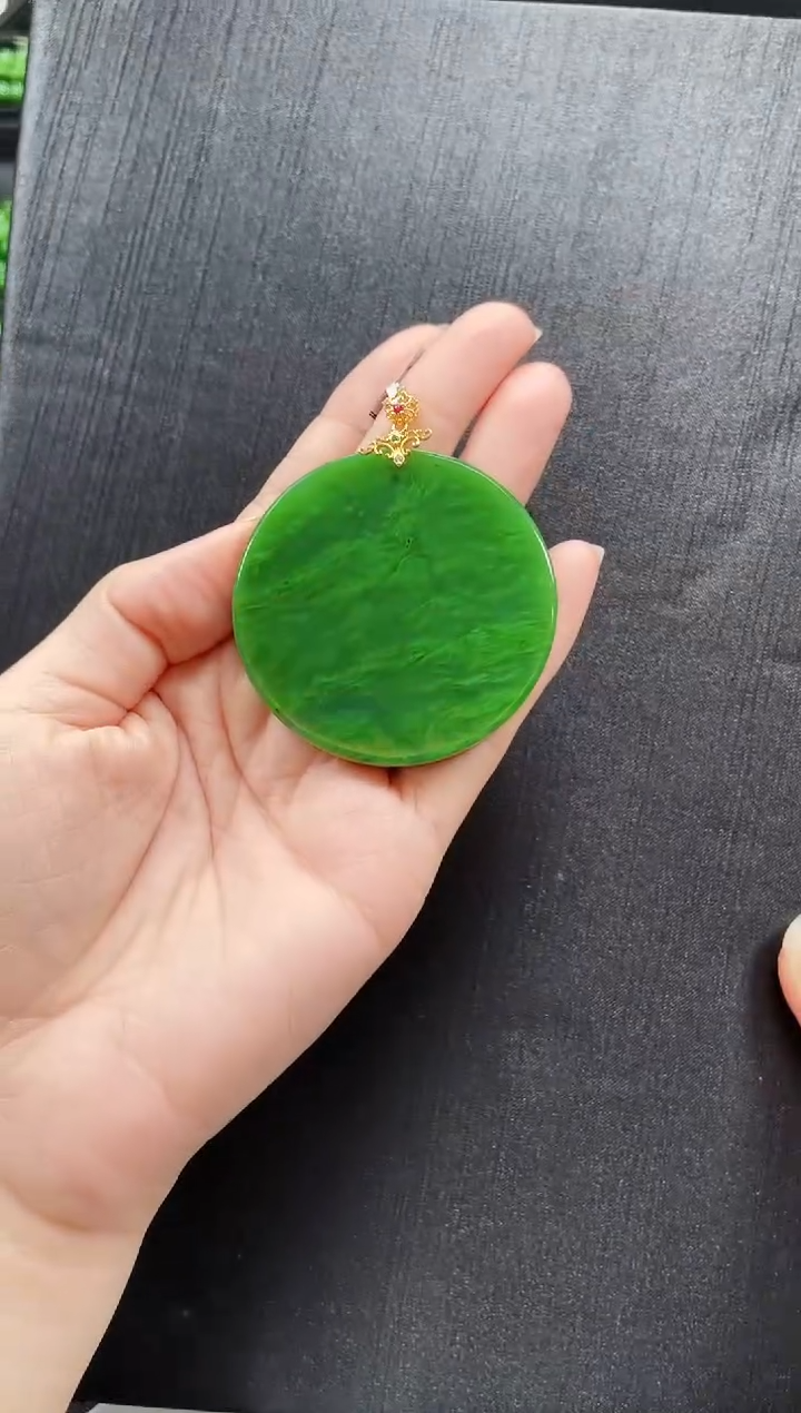 吊坠(赠链)银S925镶嵌和田玉多样性发一