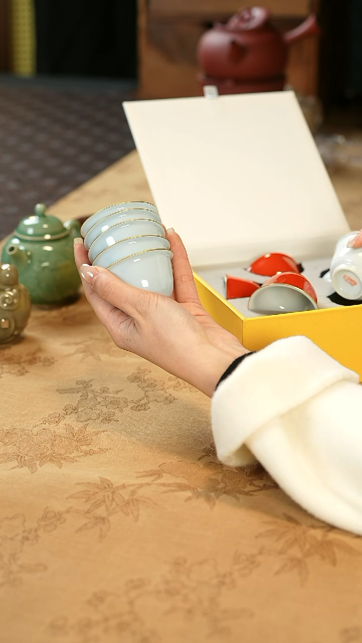 【闪购商品】茶盏观云拟古 松风引五客杯