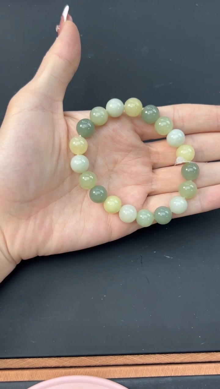 【闪购商品】和田玉手串未镶嵌且末微色差迪克兰多宝卡10手串