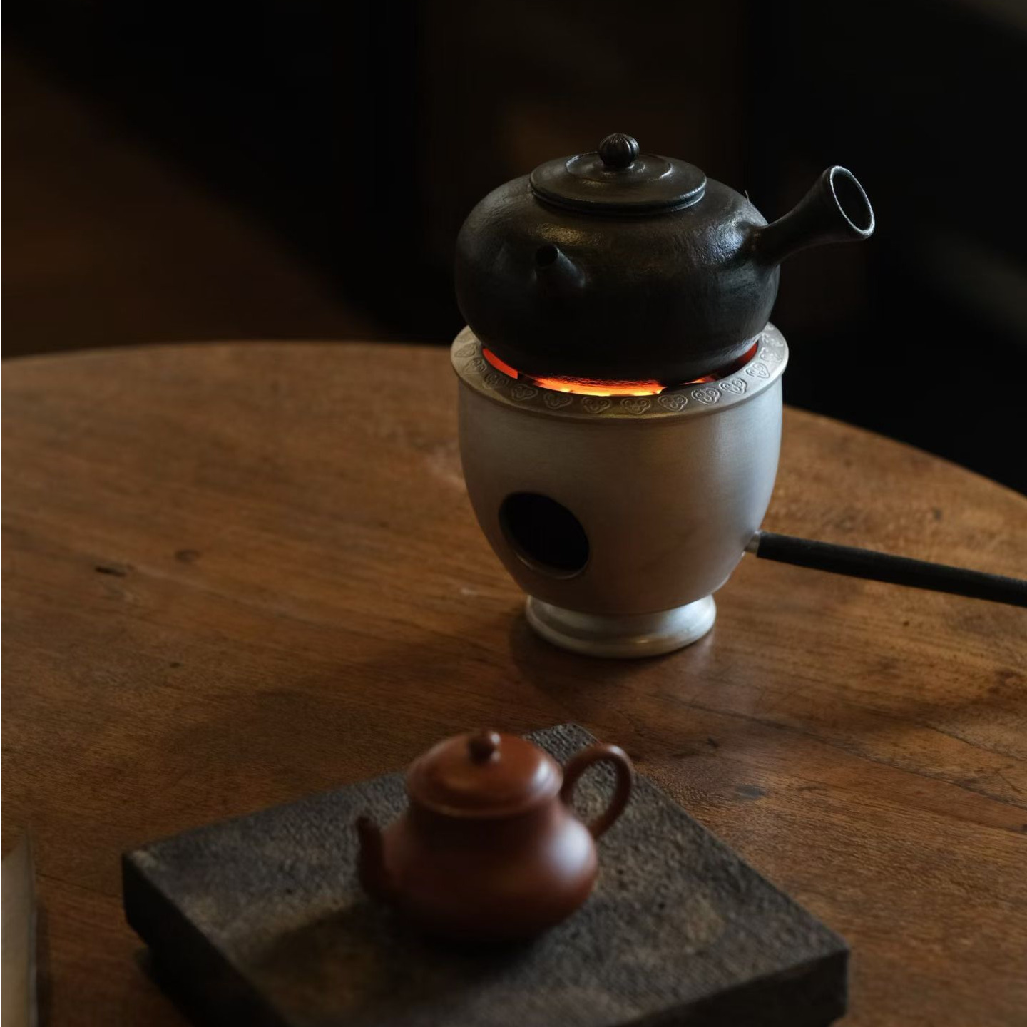 【溪元茶事官方】银釉南瓜侧把电炉事组  电用炉事套组 满容量400ml