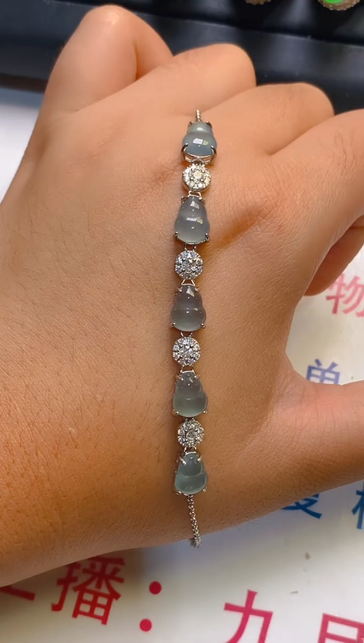 【闪购商品】翡翠银S925镶嵌耳饰天然A货翡翠1