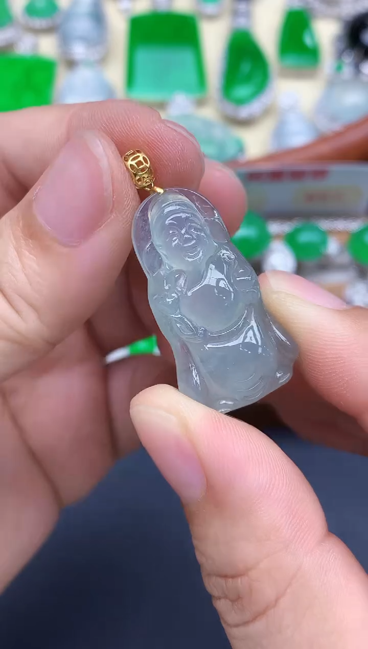 颈饰18K金镶嵌翡翠134-中国好珍宝