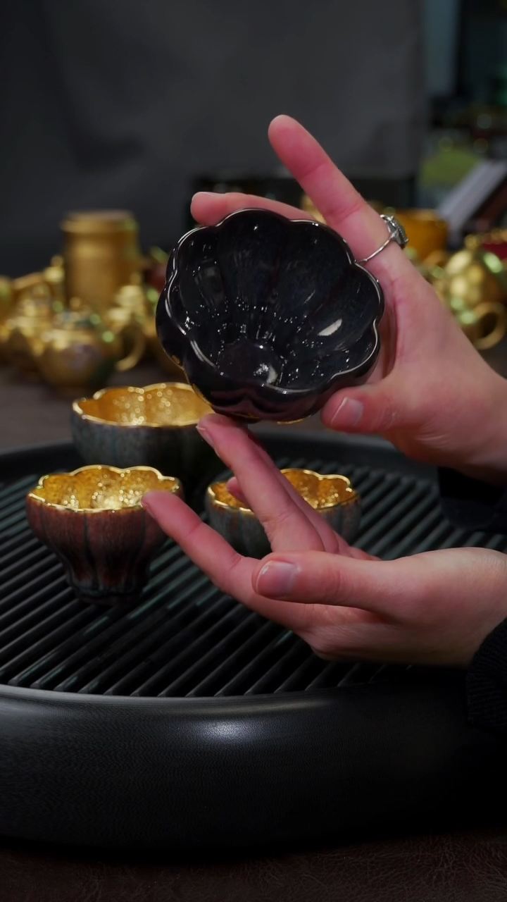 【闪购商品】杯【宜景窑乌金釉】大曼陀罗