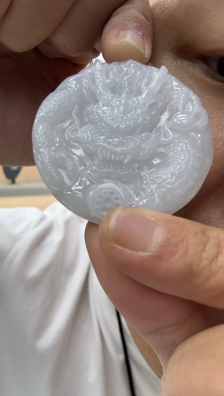 颈饰未镶嵌翡翠天然翡翠A货孤品一件