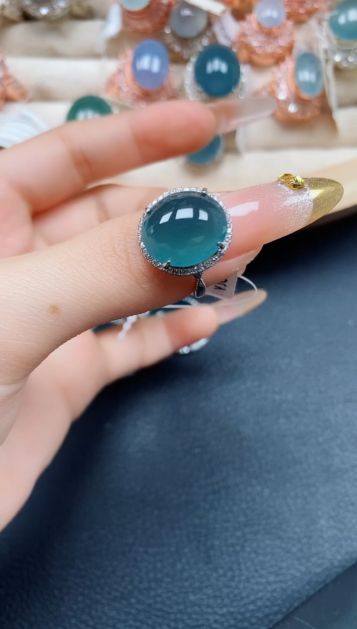【闪购商品】翡翠戒指银S925镶嵌翡翠