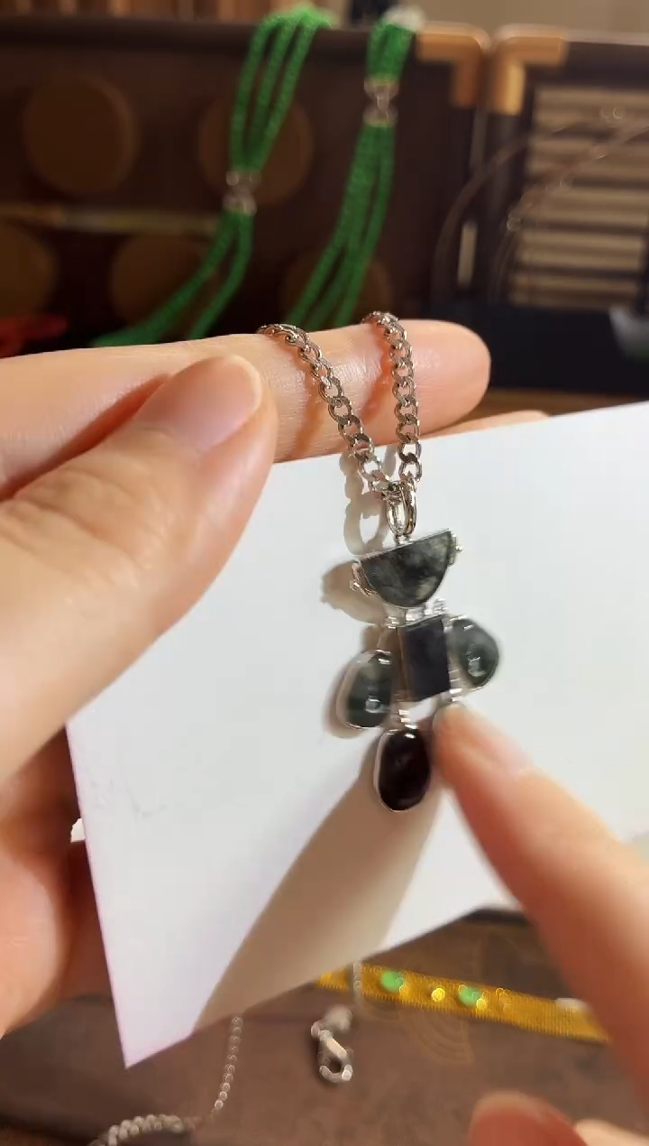 吊坠(不含链)18K金镶嵌翡翠吊坠