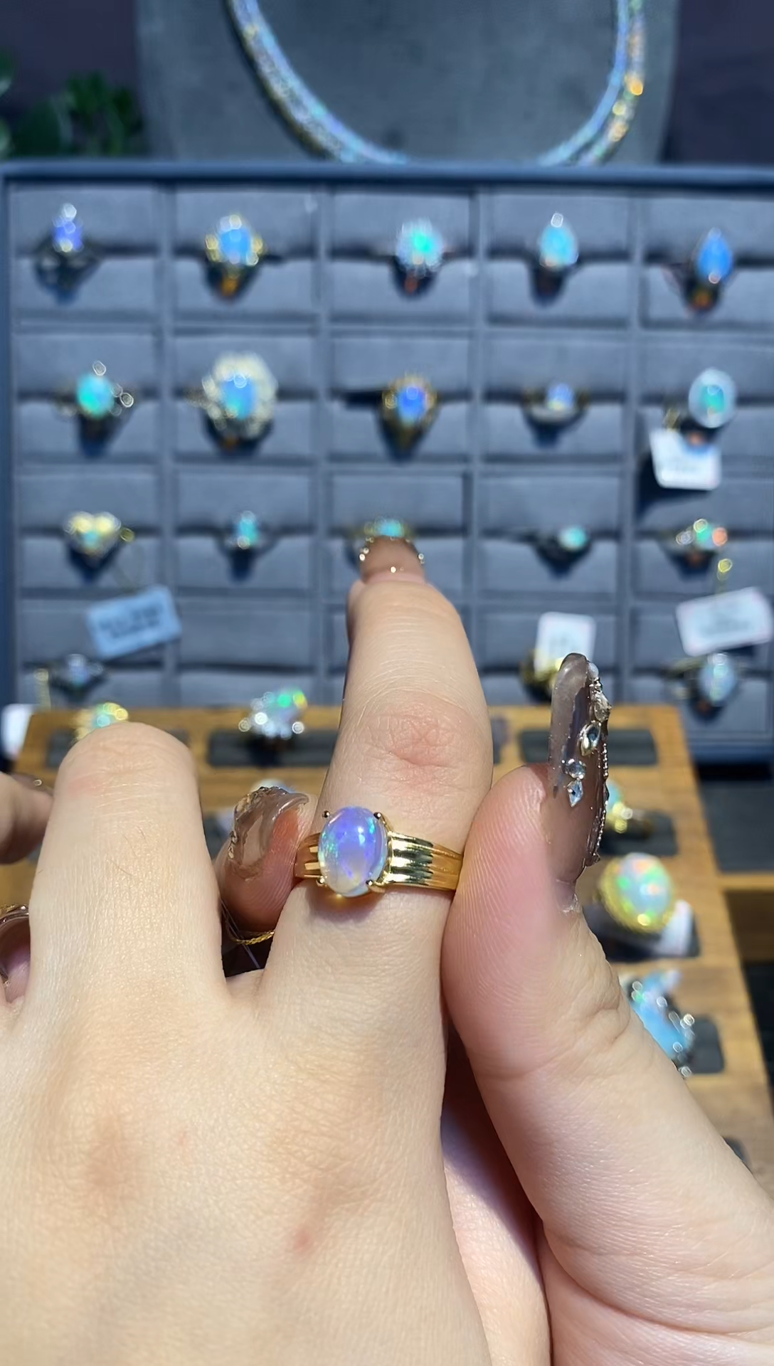 【闪购商品】欧泊戒指银S925镶嵌戒指