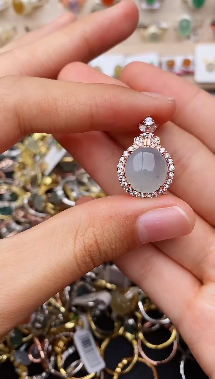 【闪购商品】翡翠戒指银S925镶嵌缅甸翡翠