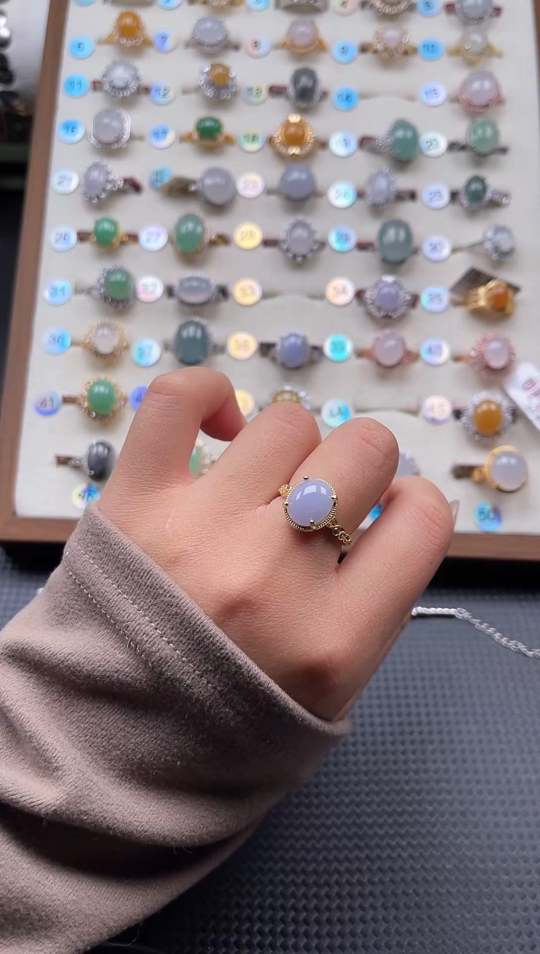 【闪购商品】翡翠戒指银S925镶嵌天然A货翡翠戒指