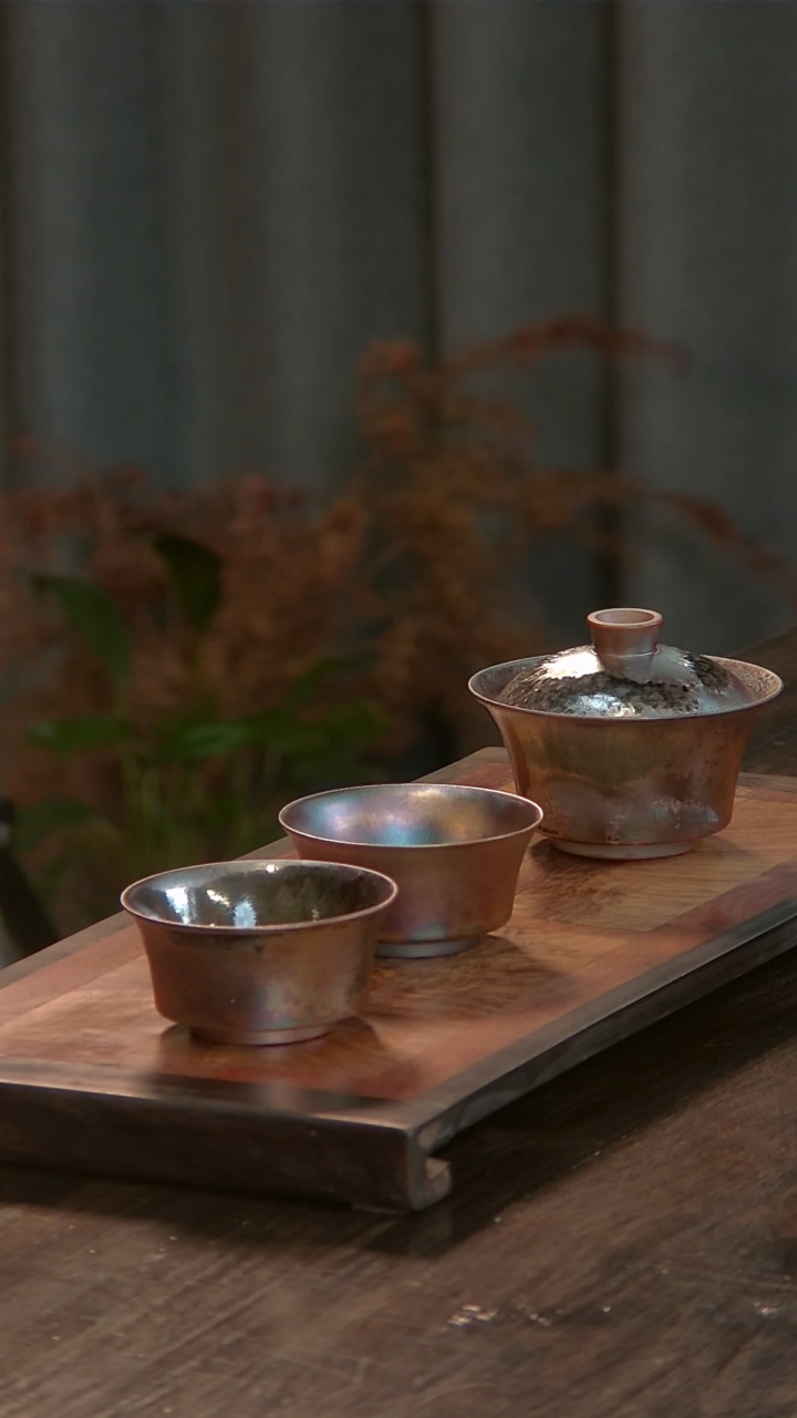 【闪购商品】杯72柴房陶瓷丨龙鳞盖碗送对杯