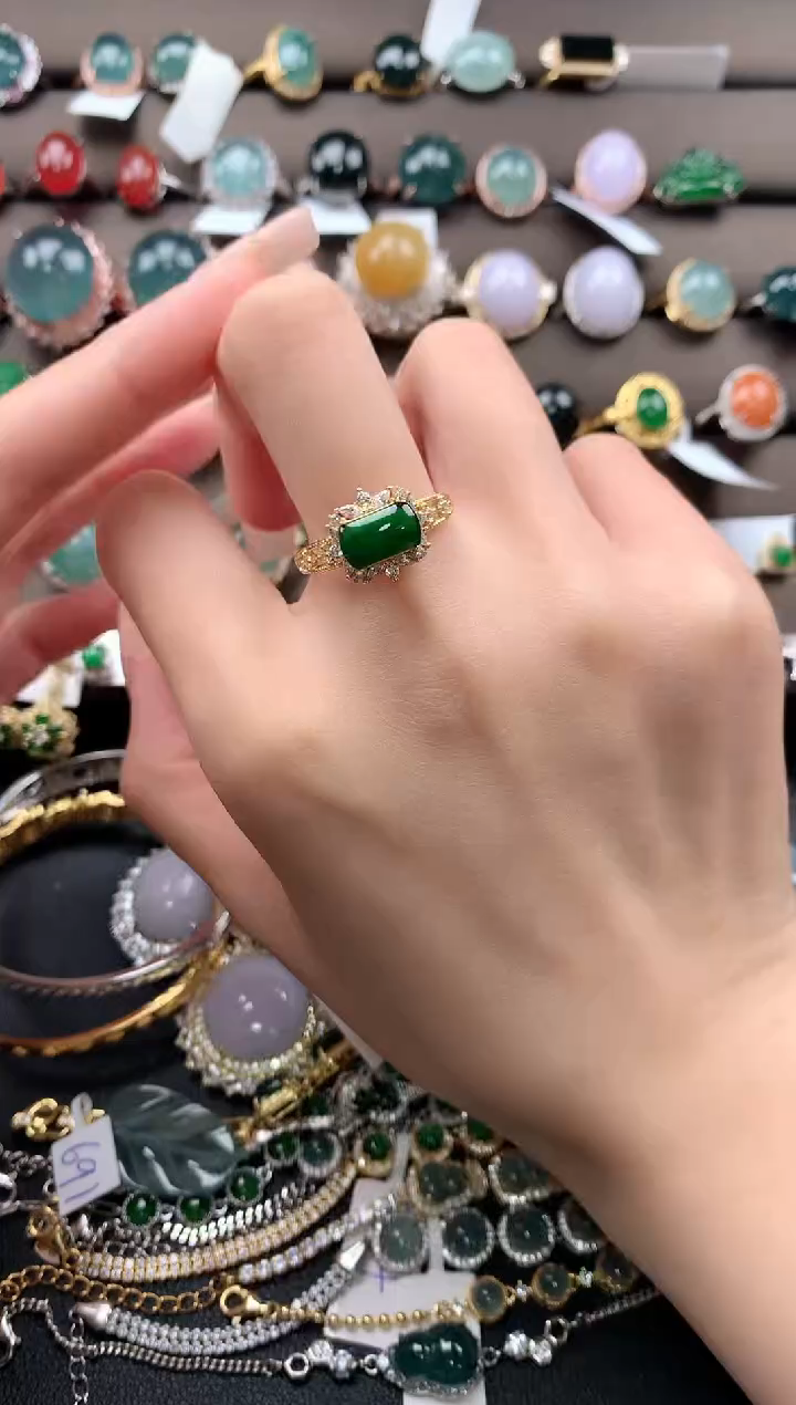 【闪购商品】翡翠戒指银S925镶嵌432432