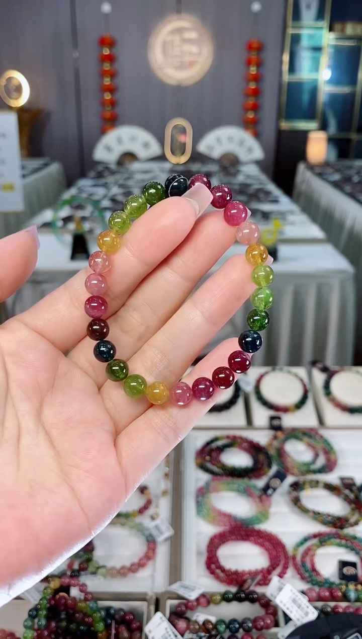 未镶嵌老矿碧玺单圈手串7mm+碧玺hon多样性发货一条