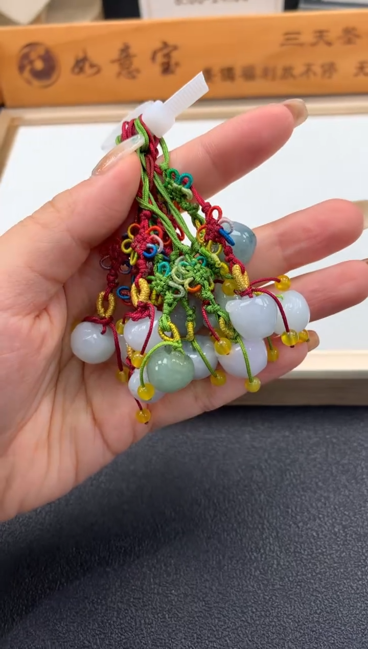 套链未镶嵌翡翠FC267 翡翠苹果手机挂 多样性发其一