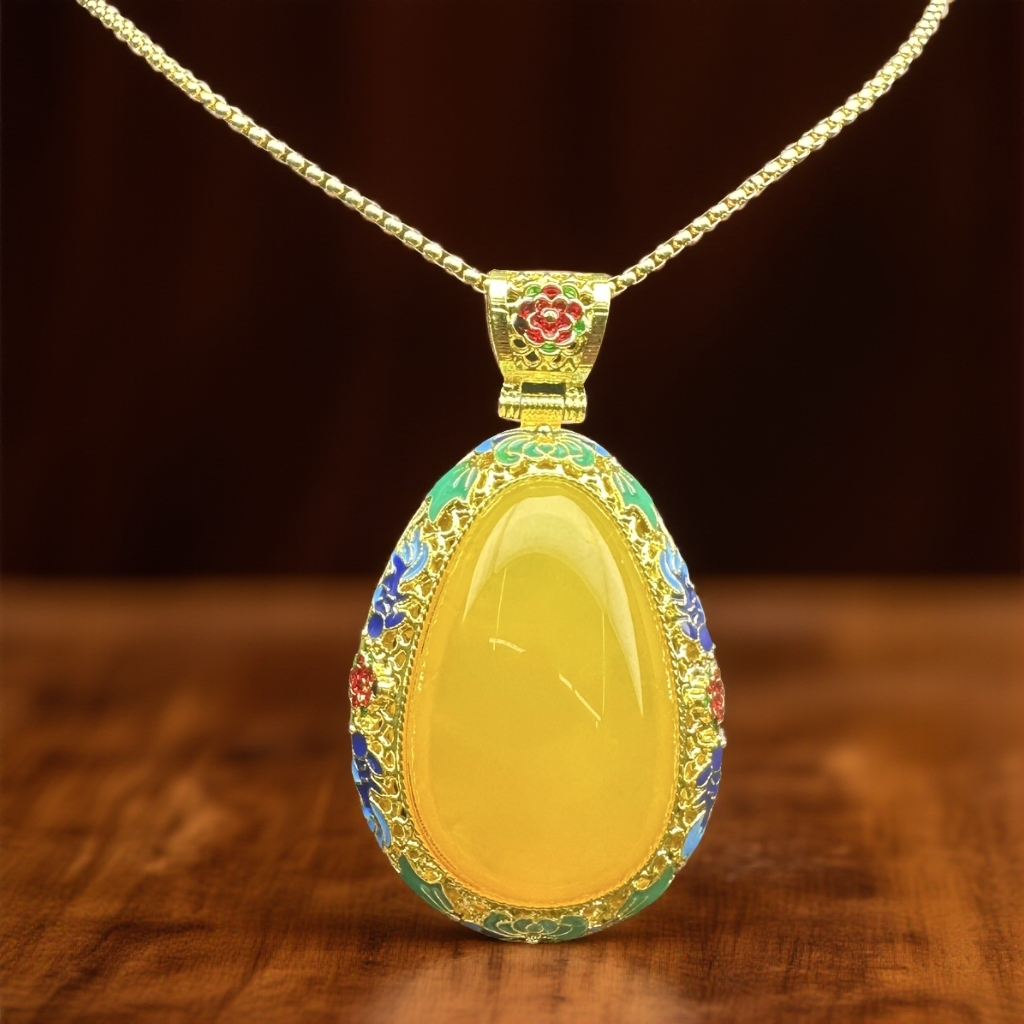 ｛云南会展甄选王会长专属｝D022时尚精美 黄色吊坠