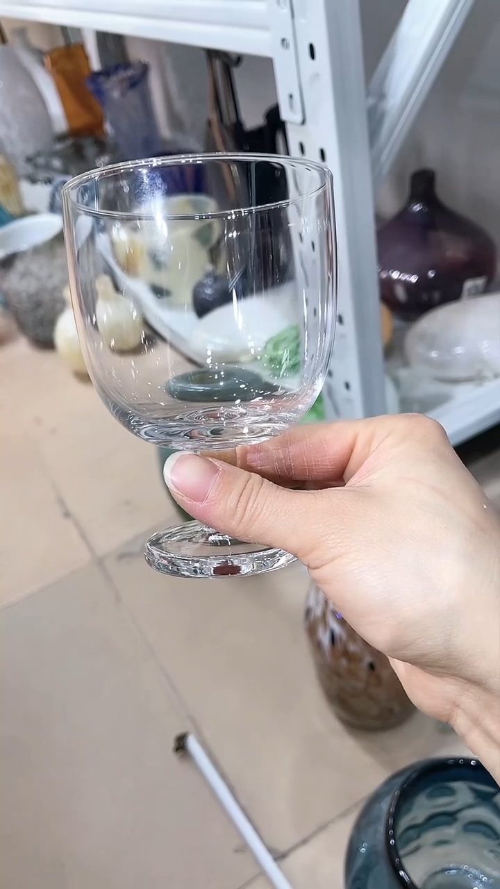 【闪购商品】水晶10只一样的矮脚透明水杯