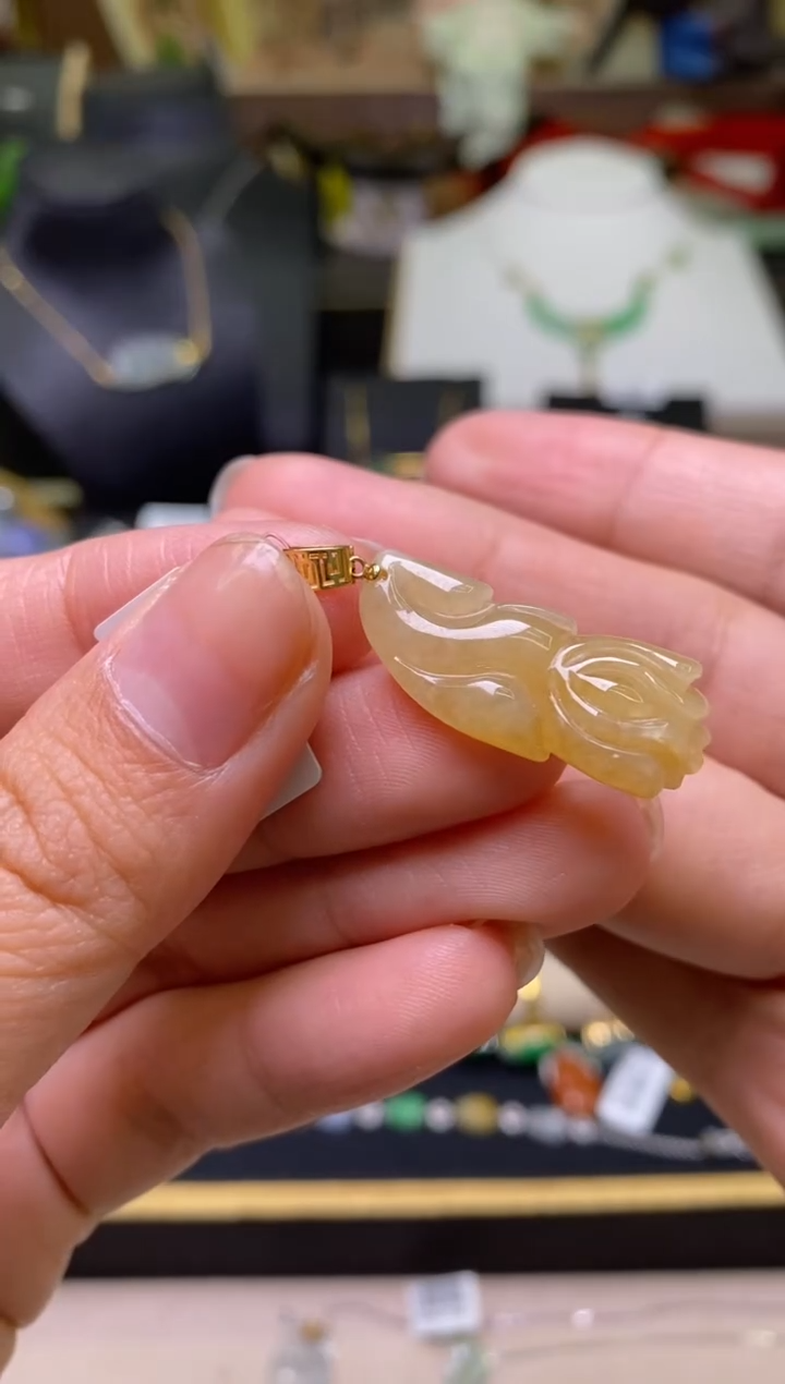 【闪购商品】翡翠颈饰18K金镶嵌净货18336