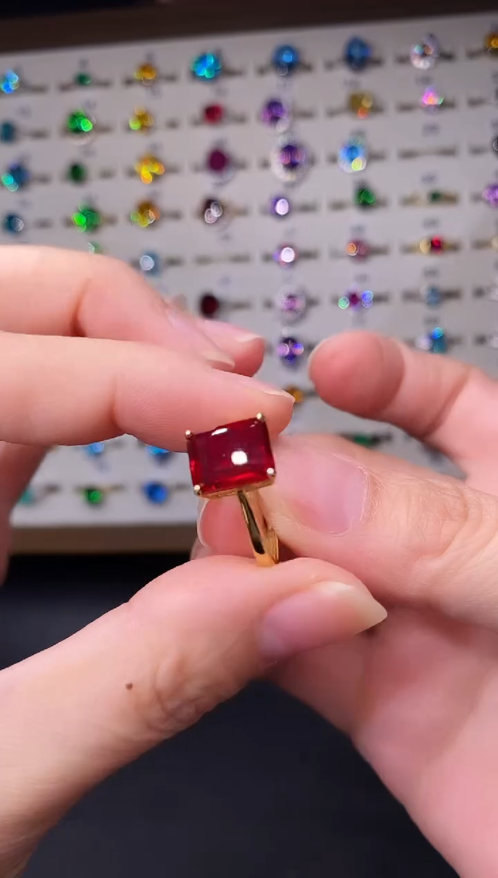 5克拉红宝石（处理）欧美风戒指
